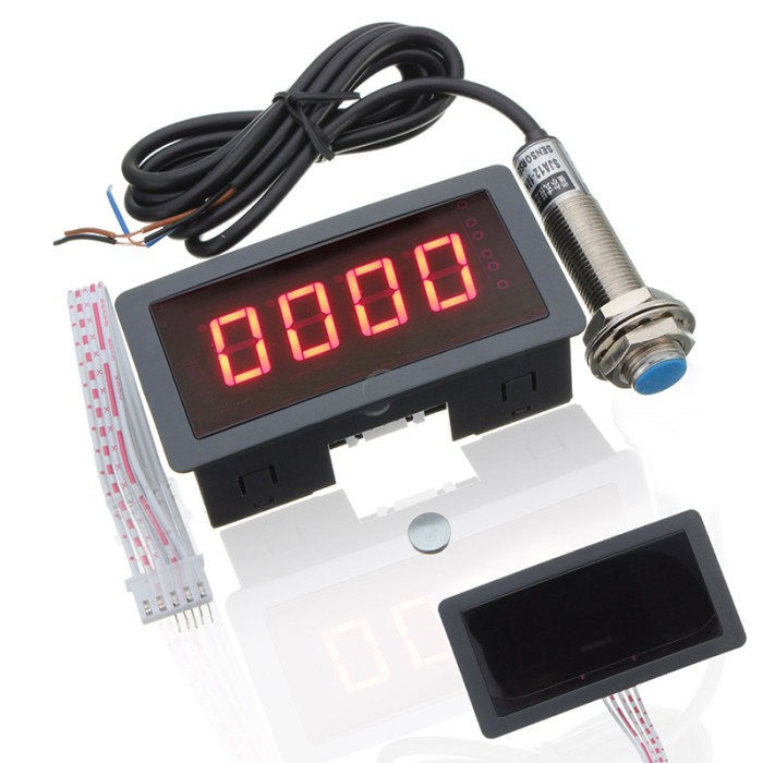 5-Digital LED Tachometer RPM Speed Meter – NPN PNP Sensor Frequency Meter 3-15V